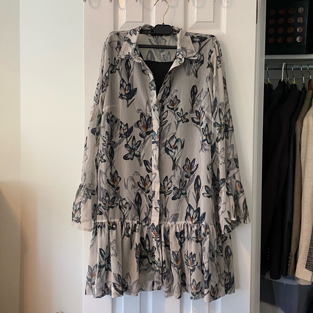 Religion flowy floral mini dress
